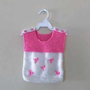 Hand knitted soft vest, Toddler girls vest